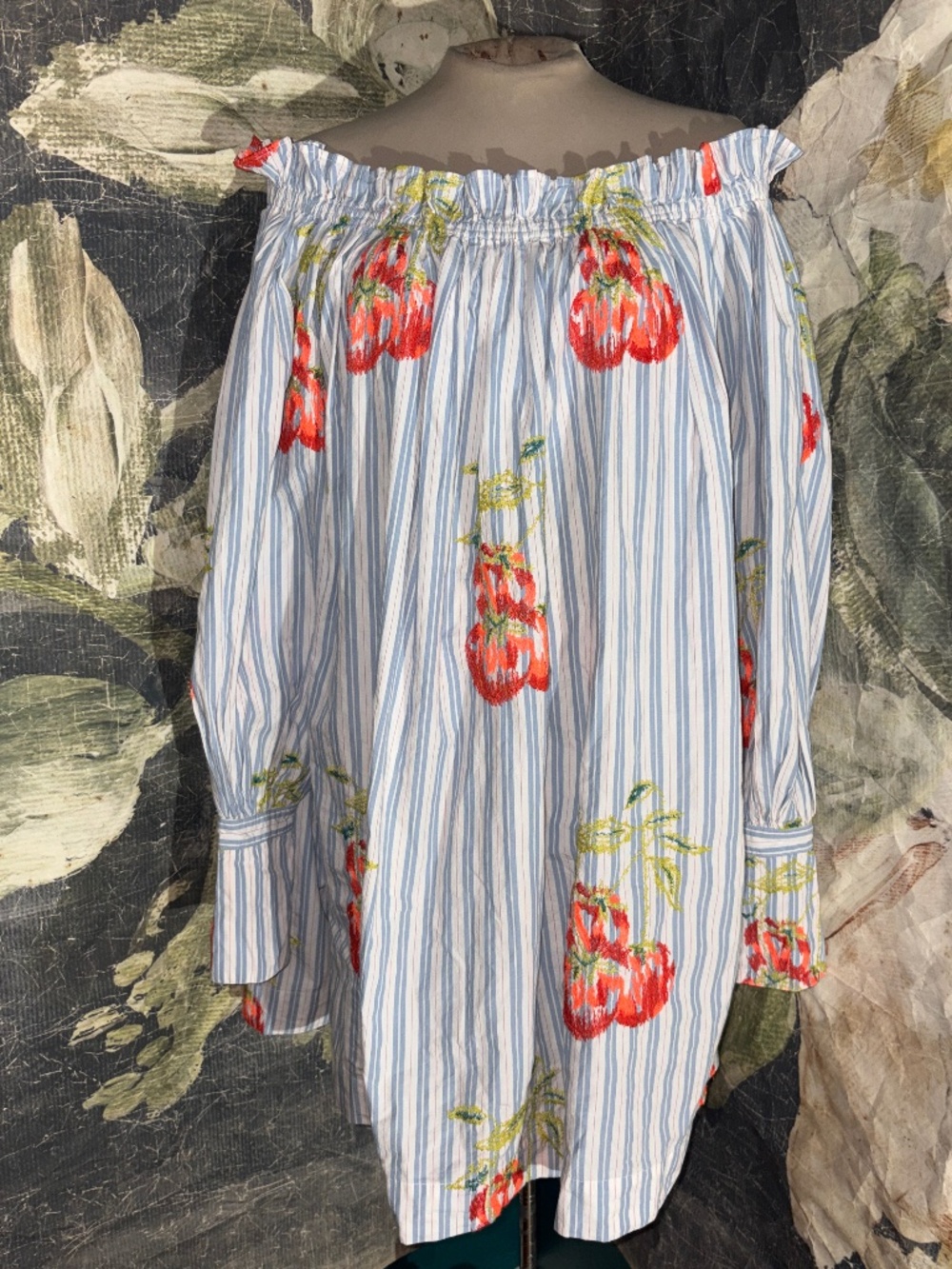 Essentiel Antwerp Embroidered Stripe Mini Dress